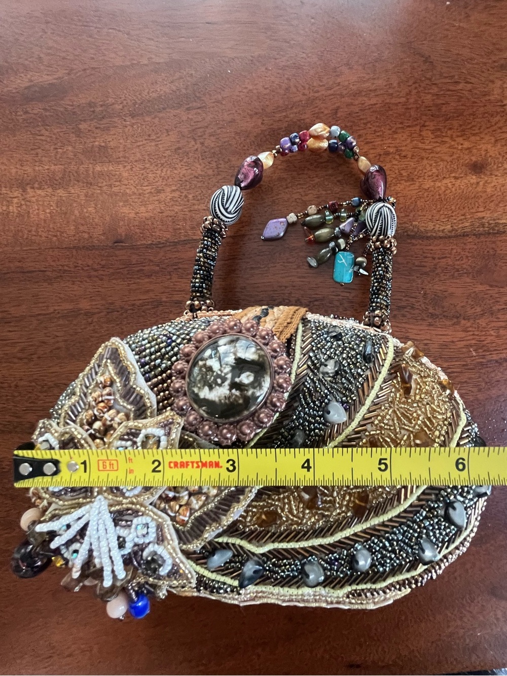 RARE Vintage Mary Frances Archival Beaded Top Handle Bag - 3D Butterfly Motif - Picture 11 of 16